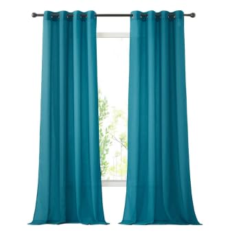NICETOWN Semi Sheer Beige Curtains 84 inches Long, Grommet Retro Linen Curtains Window Treatments Vertical Drapes Privacy with Light Filter for Living Room, W52 x L84, 2 Panels