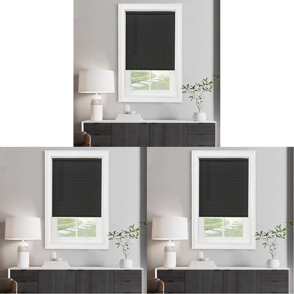 Cordless Light Filtering Mini Blind - 47 Inch Width, 48 Inch Length, 1" Slat Size - Pearl White - Cordless GII Morningstar Horizontal Windows Blinds for Interior by Achim Home Decor