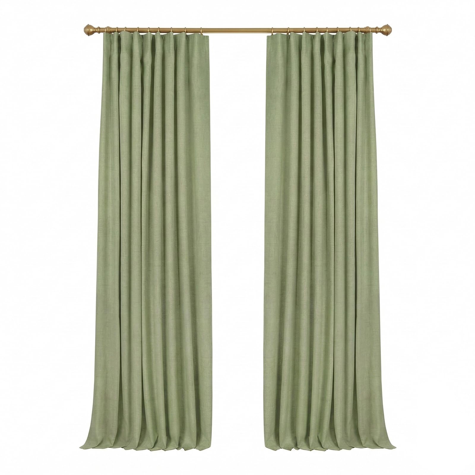 INOVADAY 100% Blackout Curtains for Bedroom, Black Out Curtains 84 Inch Long, Clip Rings Linen Blackout Drapes, Thermal Insulated Room Darkening for Living Room, 2 Panels - Beige,W50xL84