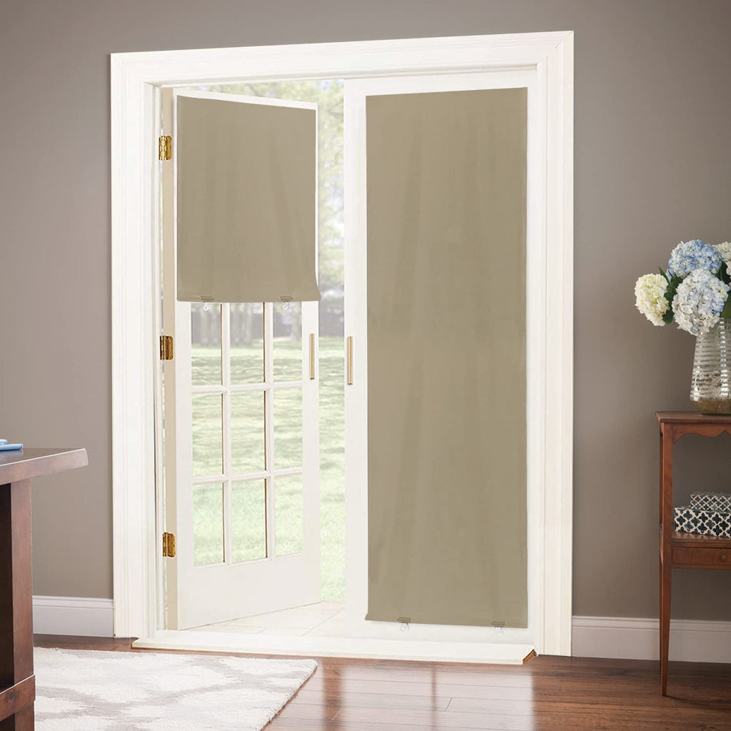 LazBlinds 100% Blackout Roller Shades, No Tools No Drill Cordless Blinds for Windows, Thermal Insulated UV Protection Privacy Window Shades for Bedroom (48''W x 72''H, Cream)