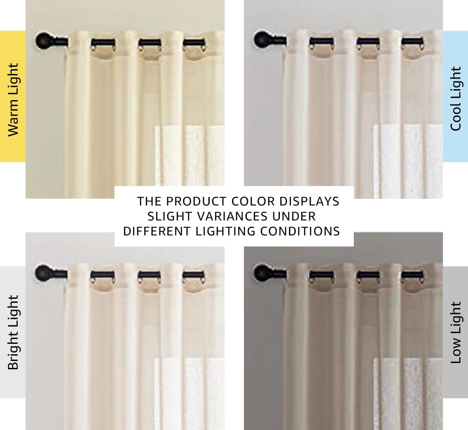 NICETOWN Semi Sheer Beige Curtains 84 inches Long, Grommet Retro Linen Curtains Window Treatments Vertical Drapes Privacy with Light Filter for Living Room, W52 x L84, 2 Panels