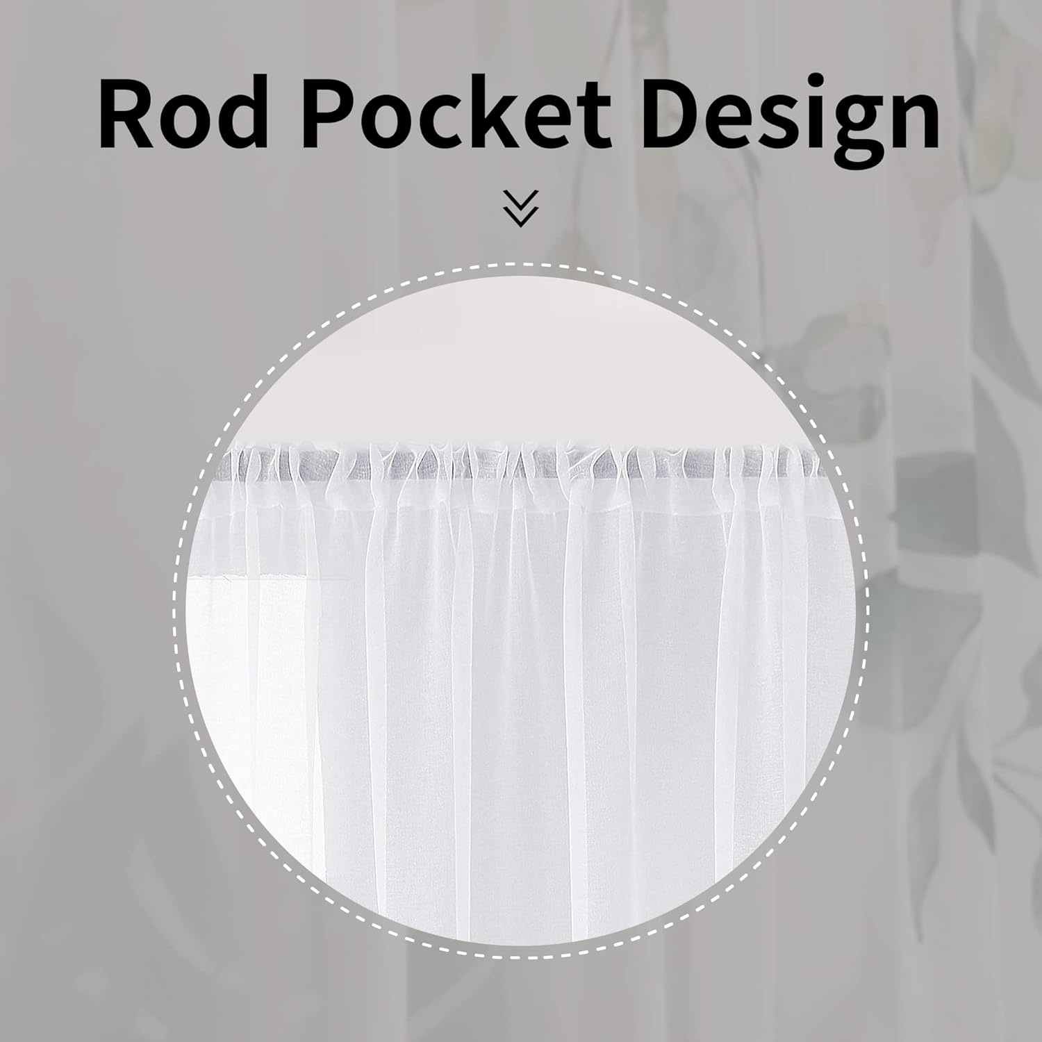 Green Eucalyptus Leaves Sheer Curtains for Living Room 84 inch Length 2 Panels Set Elegant Wild Flower Floral Spring Printed Window Curtain Natural Chiffon Drapes for Bedroom