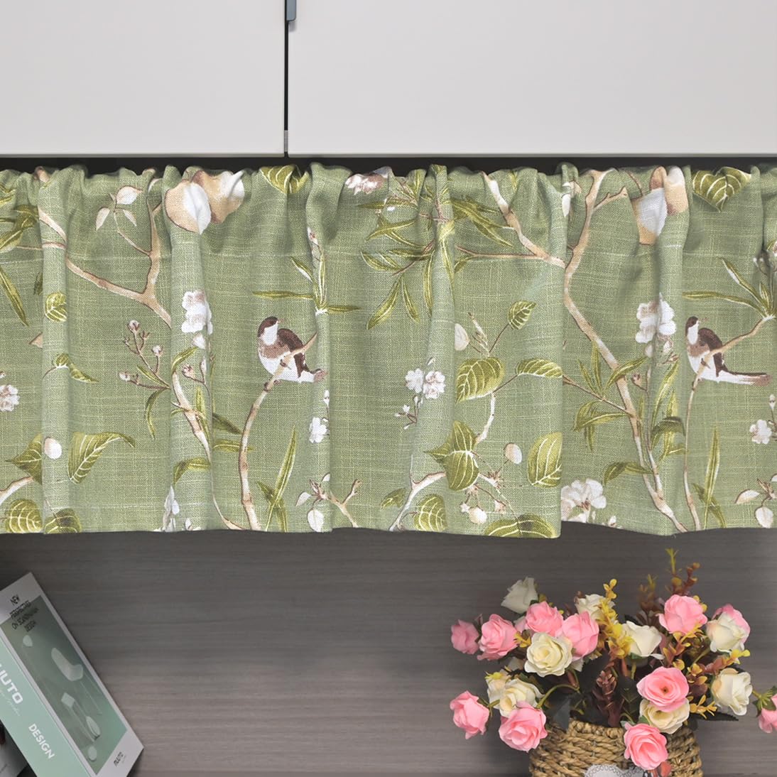 Vintage Birds Sheer Curtains 84 Inches Length Farmhouse Tulle Curtain Panels for Home Decoration Rod Pocket Light Filtering Voile Window Drapes for Patio Door Sliding Glass Door 1 Panel W55 X L84 Inch