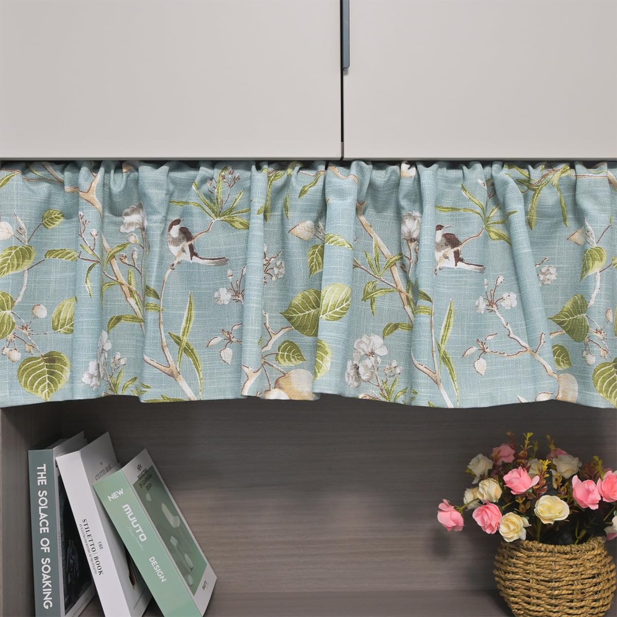 Vintage Birds Sheer Curtains 84 Inches Length Farmhouse Tulle Curtain Panels for Home Decoration Rod Pocket Light Filtering Voile Window Drapes for Patio Door Sliding Glass Door 1 Panel W55 X L84 Inch