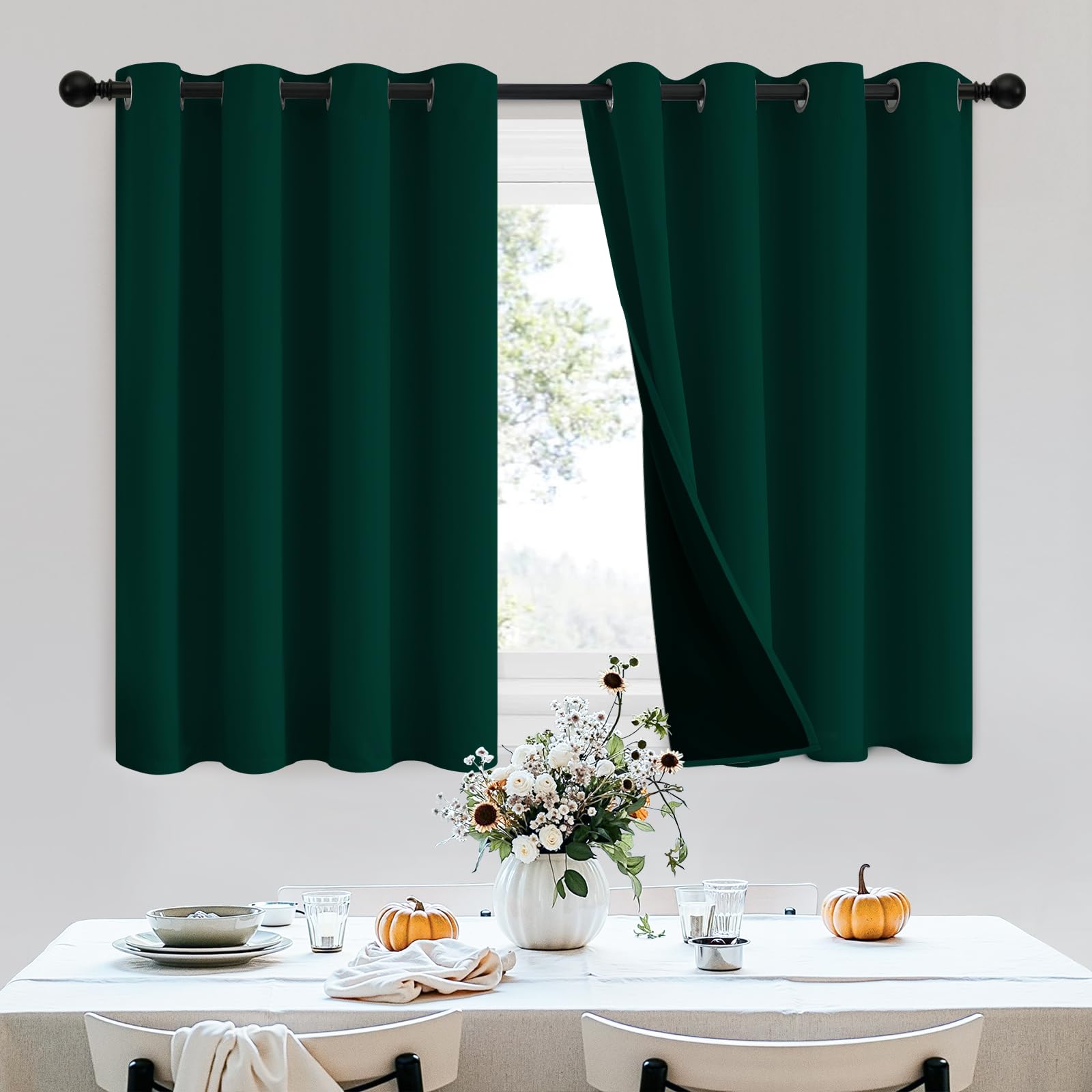 SimpleHome 100% Blackout Curtains for Bedroom,Thermal Insulated Grommet Window Drapes Room Darkening Cream Curtains for Living Room with Black Back,52 x 84 Inch,2 Panels