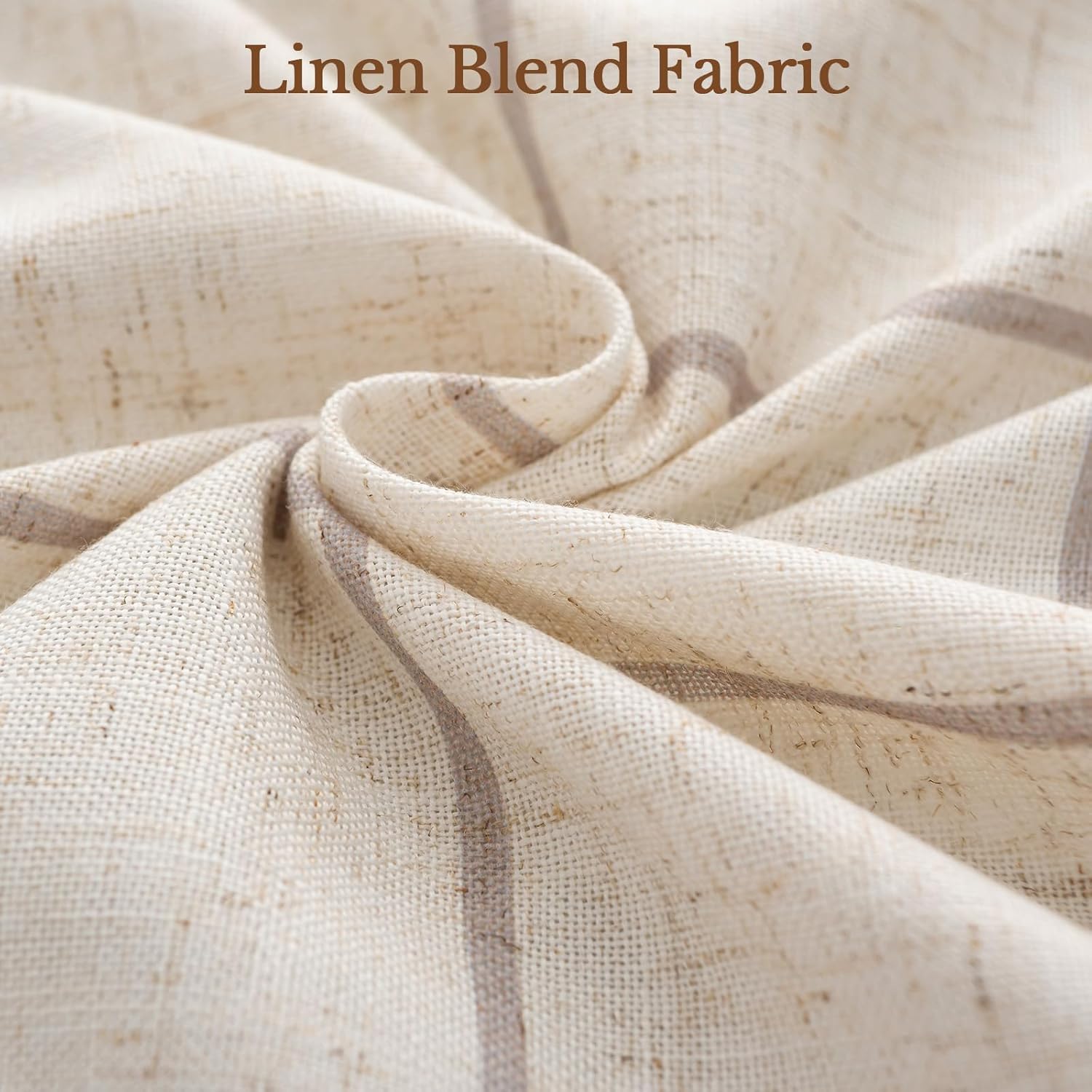 THREE GIRLS Pinch Pleated Plaid Curtains Blackout Linen Gingham Curtains for Living Room,Bedroom Checkered Patterned Insulated 84 Inches Long Double Layer 2 Panels Set Printed Design Darkening