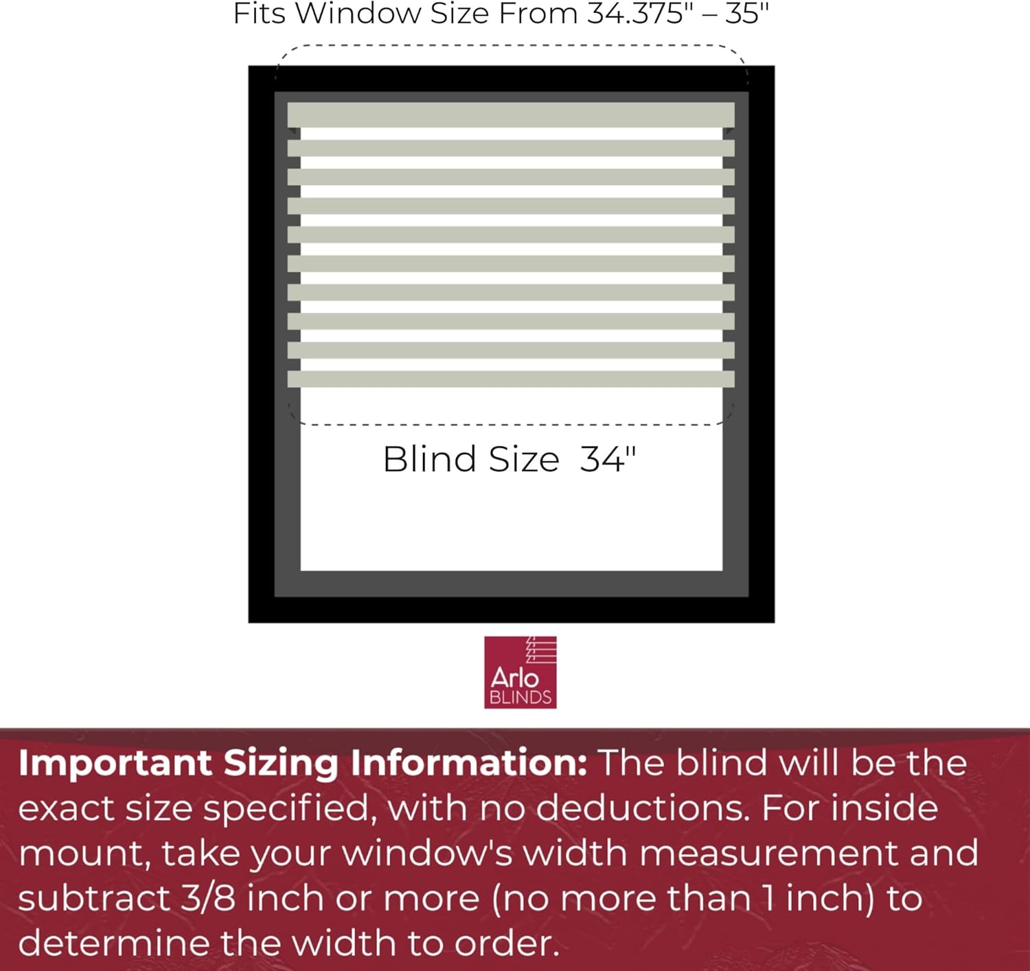 ARLO BLINDS Faux Wood Blinds with Crown Valance - 34" Width x 60" Height, White, Cordless Window Blinds & Shades - Blinds for Indoor Windows, 2" Faux Wooden Blinds for Home, Window Shades