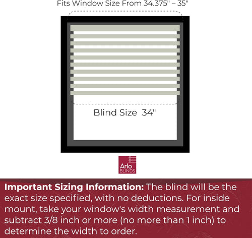 ARLO BLINDS Faux Wood Blinds with Crown Valance - 34" Width x 60" Height, White, Cordless Window Blinds & Shades - Blinds for Indoor Windows, 2" Faux Wooden Blinds for Home, Window Shades