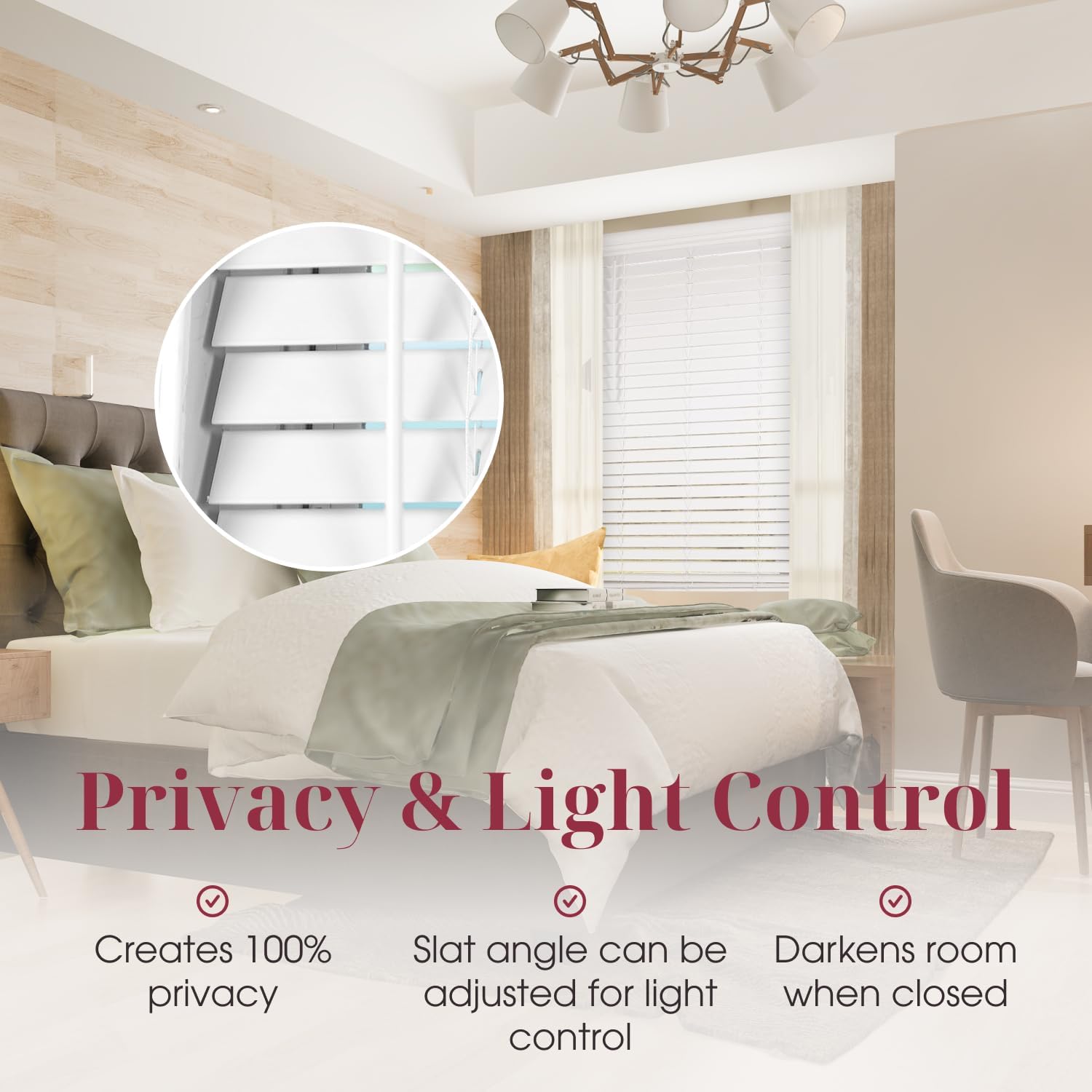 ARLO BLINDS Faux Wood Blinds with Crown Valance - 34" Width x 60" Height, White, Cordless Window Blinds & Shades - Blinds for Indoor Windows, 2" Faux Wooden Blinds for Home, Window Shades