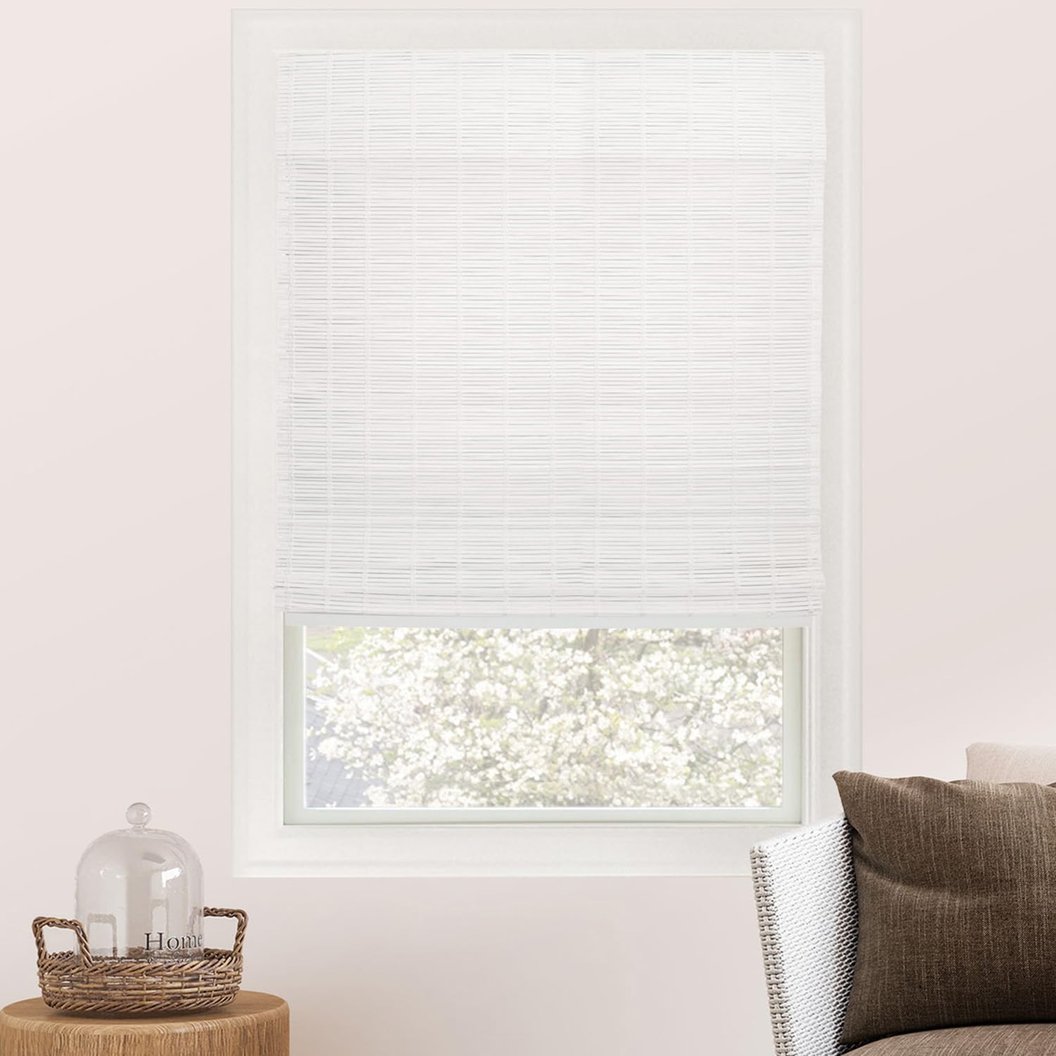 CHICOLOGY Bamboo Roman Shades - Customer Favorite Light Filtering Blinds for Windows, Premium Quality, Ideal for Home, Squirrel Brown, 34"W X 64"H