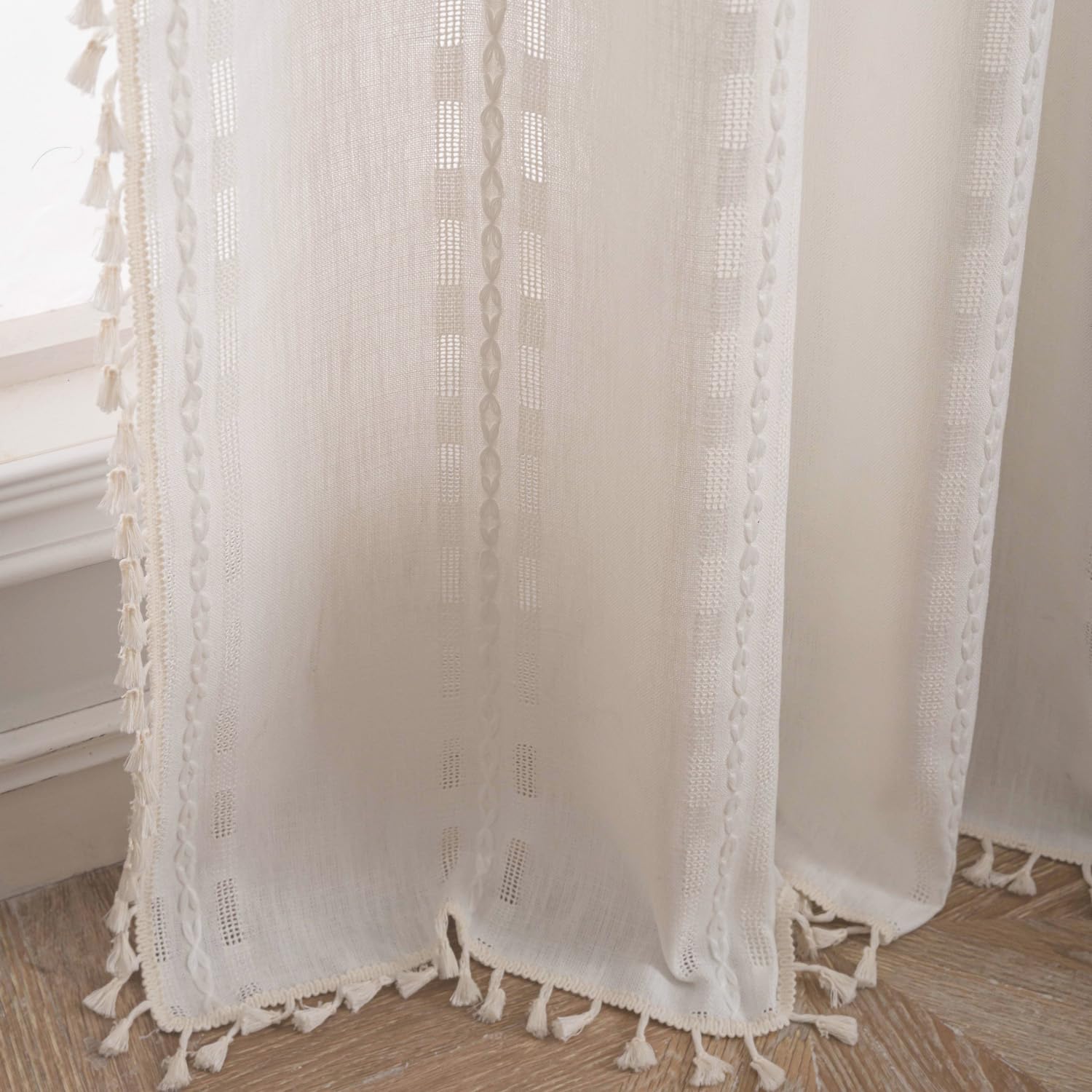 Vintage Birds Sheer Curtains 84 Inches Length Farmhouse Tulle Curtain Panels for Home Decoration Rod Pocket Light Filtering Voile Window Drapes for Patio Door Sliding Glass Door 1 Panel W55 X L84 Inch