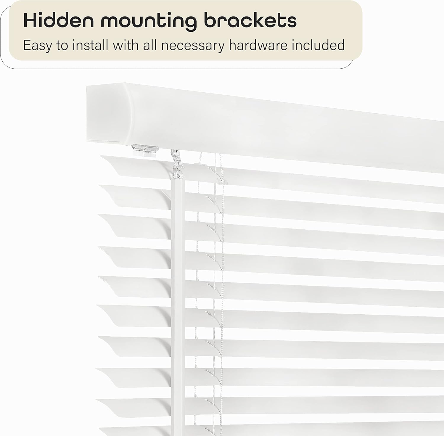 Cordless Light Filtering Mini Blind - 47 Inch Width, 48 Inch Length, 1" Slat Size - Pearl White - Cordless GII Morningstar Horizontal Windows Blinds for Interior by Achim Home Decor