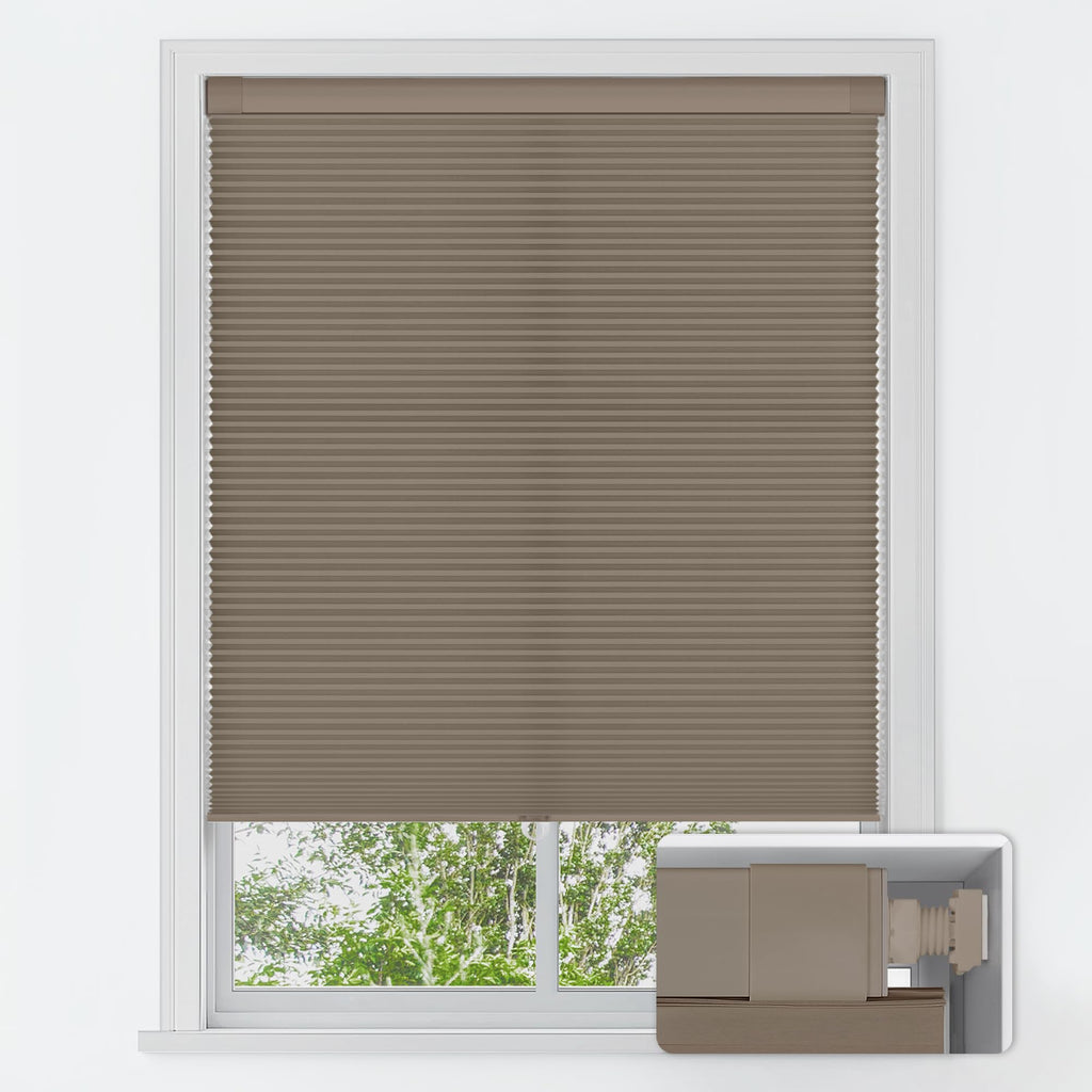 LazBlinds No Tools No Drill Cordless Cellular Shades, Blackout Light Blocking Honeycomb Shades for Home, Thermal Insulation Blinds for Windows, 22" W x 36" H, White