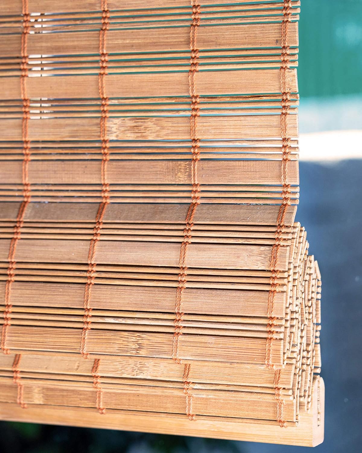 CHICOLOGY Bamboo Roman Shades - Customer Favorite Light Filtering Blinds for Windows, Premium Quality, Ideal for Home, Squirrel Brown, 34"W X 64"H