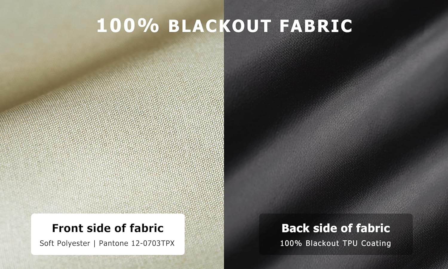 LazBlinds 100% Blackout Roller Shades, No Tools No Drill Cordless Blinds for Windows, Thermal Insulated UV Protection Privacy Window Shades for Bedroom (48''W x 72''H, Cream)