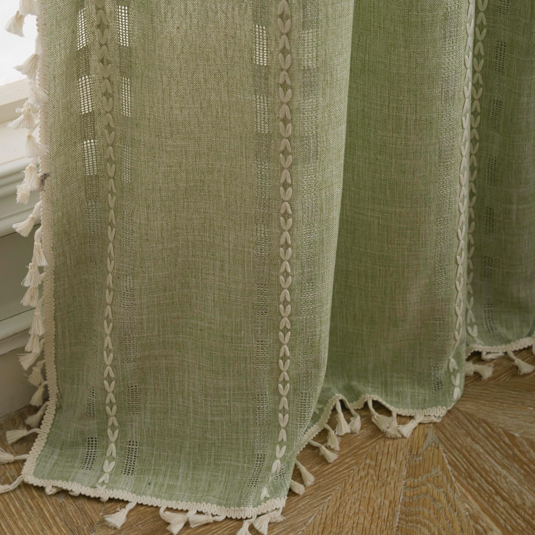 Vintage Birds Sheer Curtains 84 Inches Length Farmhouse Tulle Curtain Panels for Home Decoration Rod Pocket Light Filtering Voile Window Drapes for Patio Door Sliding Glass Door 1 Panel W55 X L84 Inch