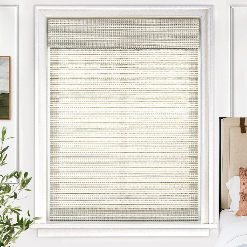 UNISHADES Cordless Bamboo Roman Shades for Windows, Blinds Size (30.5" W ×48" H) Colour (Highfield Teak)