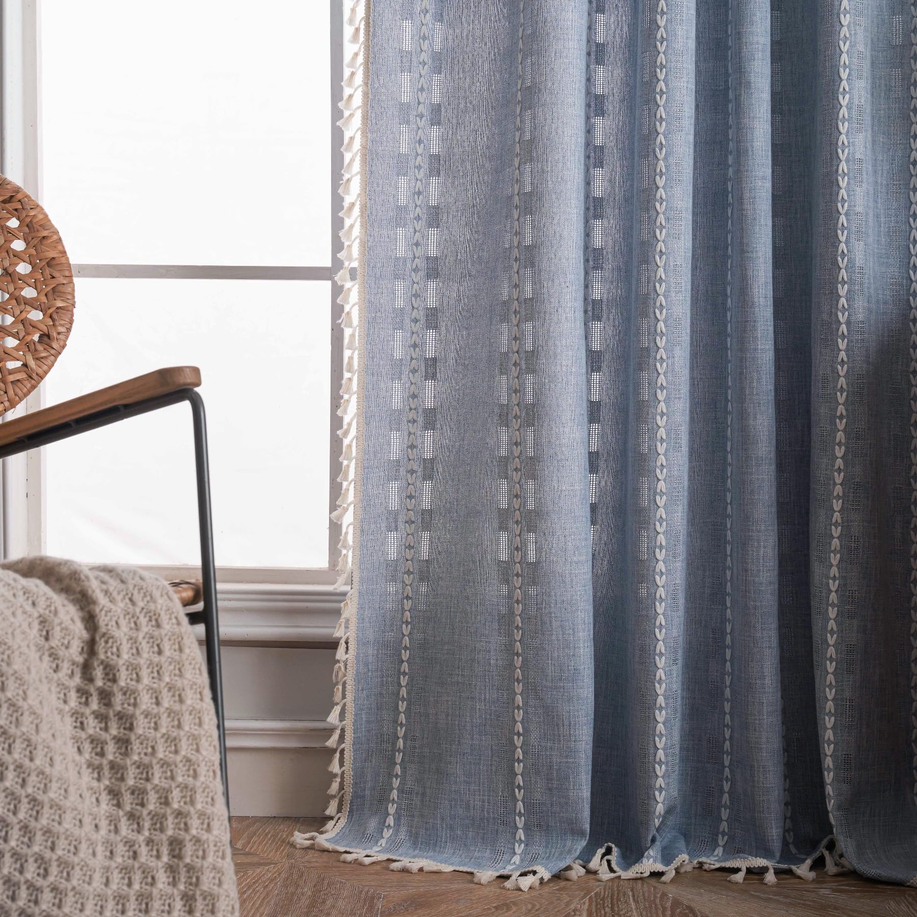 Vintage Birds Sheer Curtains 84 Inches Length Farmhouse Tulle Curtain Panels for Home Decoration Rod Pocket Light Filtering Voile Window Drapes for Patio Door Sliding Glass Door 1 Panel W55 X L84 Inch